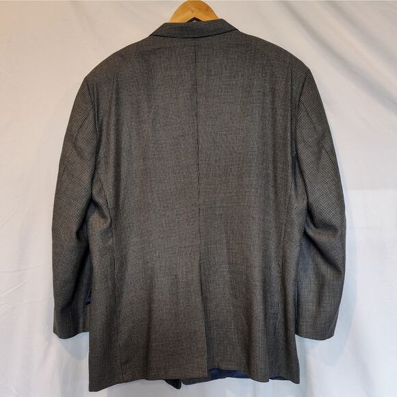 Hickey Freeman Ltd. Men's Silk Wool Houndstooth Grey Sport Coat Blazer 46 Reg - Picture 3 of 12